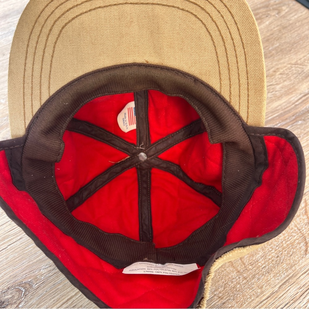 Vintage Carhartt Thermal Hat Made USA Ear Flap Canvas - Picture 3 of 10